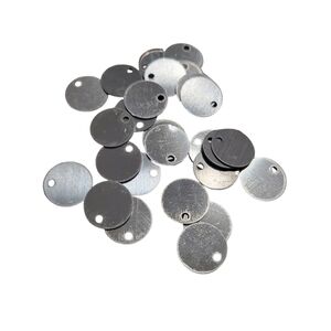 25pk - 1/2" Round Stamping Blanks Silver Aluminum 22 Gauge